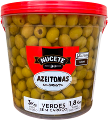 Azeitona Verde Nucete Sem Caroco Balde 1,8kg