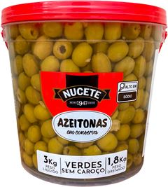 Azeitona Verde Nucete Sem Caroco Balde 1,8kg