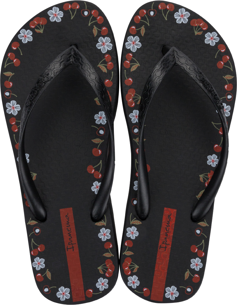 Sandalia Ipanema Day Fem Adulto Preto/Preto/Vermelho