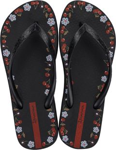 Sandalia Ipanema Day Fem Adulto Preto/Preto/Vermelho