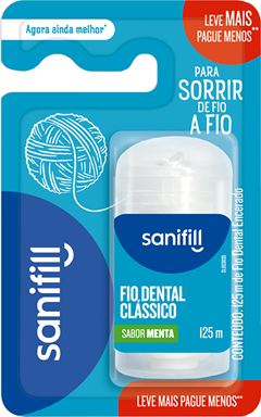 Fio Dental Sanifill Classico Leve 125m Pague 100m