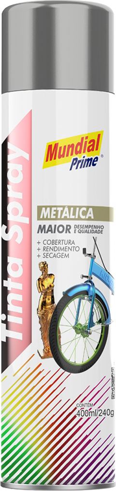 Tinta Spray Mundial Prime Metalica Aluminio 400ml