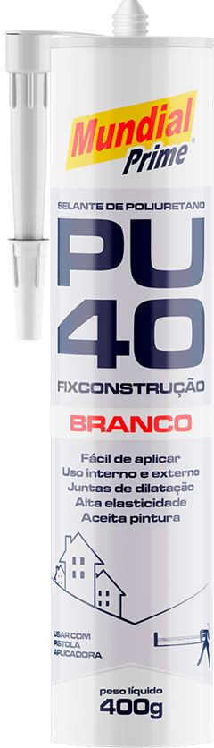Adesivo Selante Pu40 Mundial Prime Branco 400g