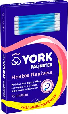 Haste Flexivel Cotonete York Palinetes 75un