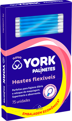 Haste Flexivel Cotonete York Palinetes 75un