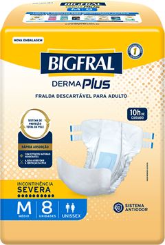 Fralda Geriatrica Bigfral Derma Plus M 8un