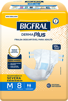Fralda Geriatrica Bigfral Derma Plus M 8un