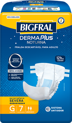 Fralda Geriatrica Bigfral Derma Plus Noturna G 7un