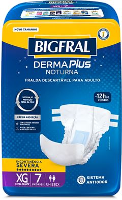 Fralda Geriatrica Bigfral Derma Plus Noturna Xg 7un
