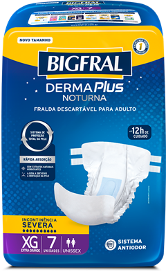 Fralda Geriatrica Bigfral Derma Plus Noturna Xg 7un