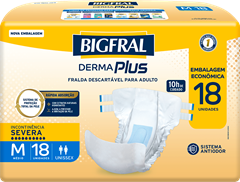 Fralda Geriatrica Bigfral Derma Plus Economica M 18un