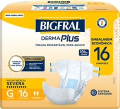Fralda Geriatrica Bigfral Derma Plus Economica G 16un
