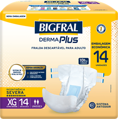 Fralda Geriatrica Bigfral Derma Plus Economica Xg 14un