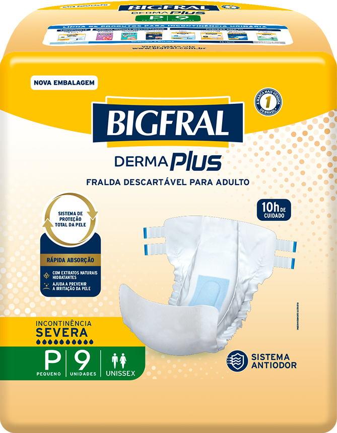 Fralda Geriatrica Bigfral Derma Plus P 9un
