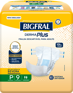 Fralda Geriatrica Bigfral Derma Plus P 9un