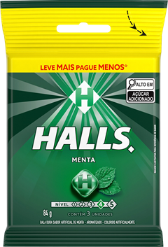 Drops Halls Menta Pacote 84g 3x1