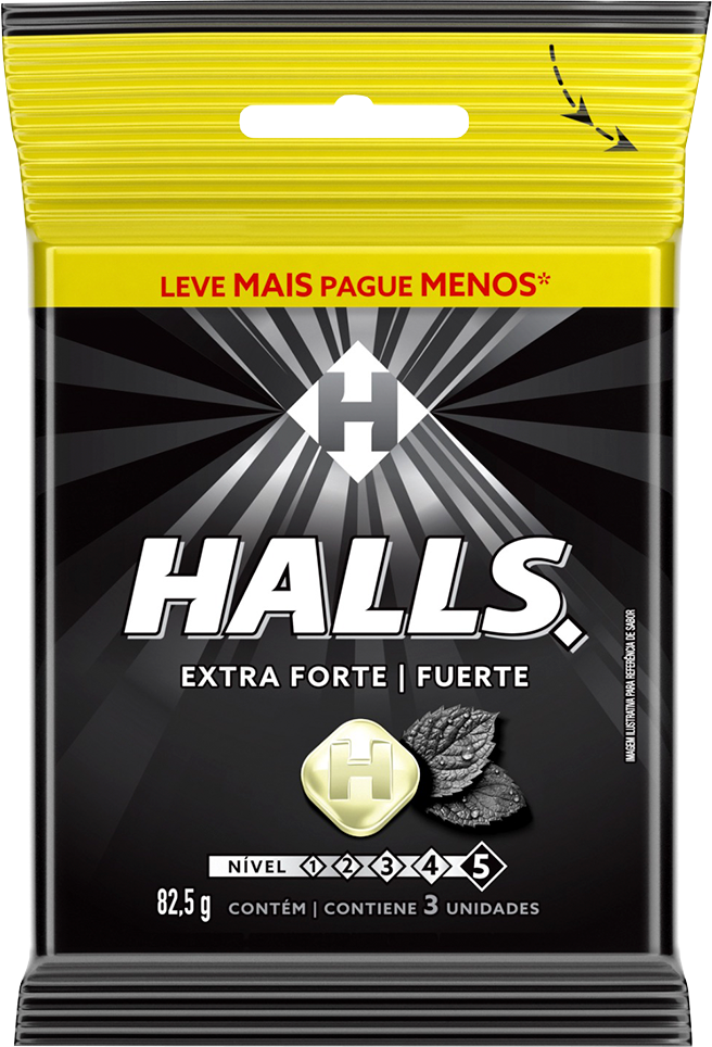 Drops Halls Extra Forte Pacote 82,5g 3x1