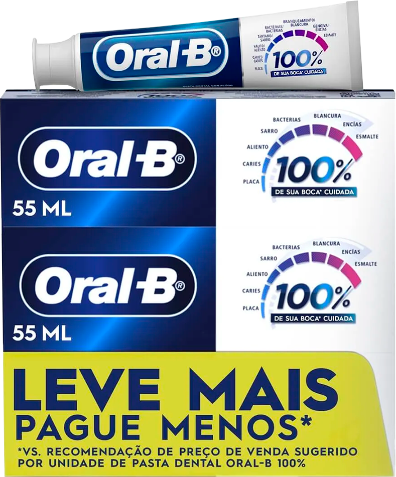 Creme Dental Oral B 100% 70g Lv+Pg-