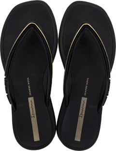 Sandalia Ipanema Glow Fem Adulto Preto/Preto/Dourado