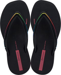 Sandalia Ipanema Glow Fem Infantil Preto/Preto/Rosa