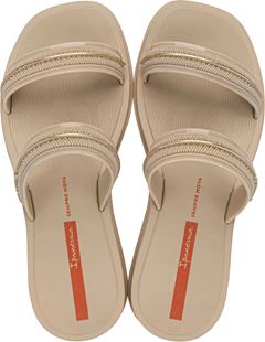 Sandalia Ipanema Glow Slide Fem Adulto Bege/Dourado/Laranja