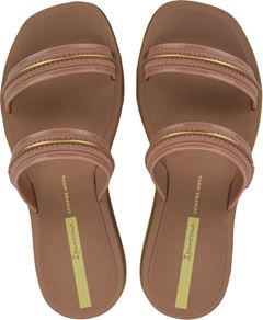 Sandalia Ipanema Glow Slide Fem Adulto Rosa/Dourado/Amarelo