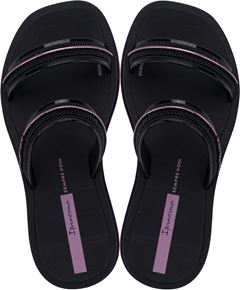 Sandalia Ipanema Glow Slide Fem Infantil Preto/Preto/Rosa