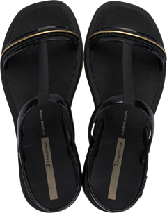 Sandalia Ipanema Glow Papete Fem Adulto Preto/Preto/Dourado