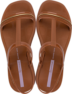 Sandalia Ipanema Glow Papete Fem Adulto Marrom/Dourado/Lilas