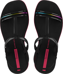 Sandalia Ipanema Glow Papete Fem Adulto Preto/Rosa