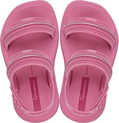 Sandalia Ipanema Glow Papete Fem Baby Rosa/Rosa/Prata