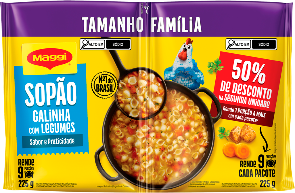Sopao Maggi Galinha Legumes 450g 50% Desconto