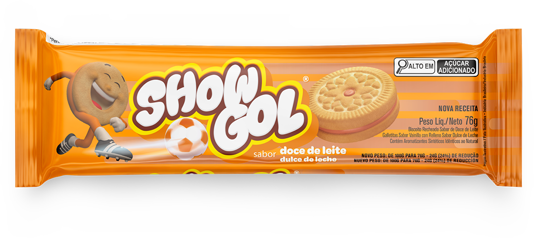 Biscoito Show Gol Recheado Doce De Leite 76g