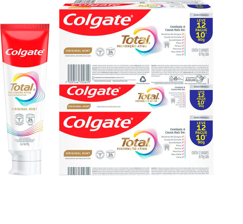 Creme Dental Colgate Total 12 Original Mint 90g Lv12 Pg10