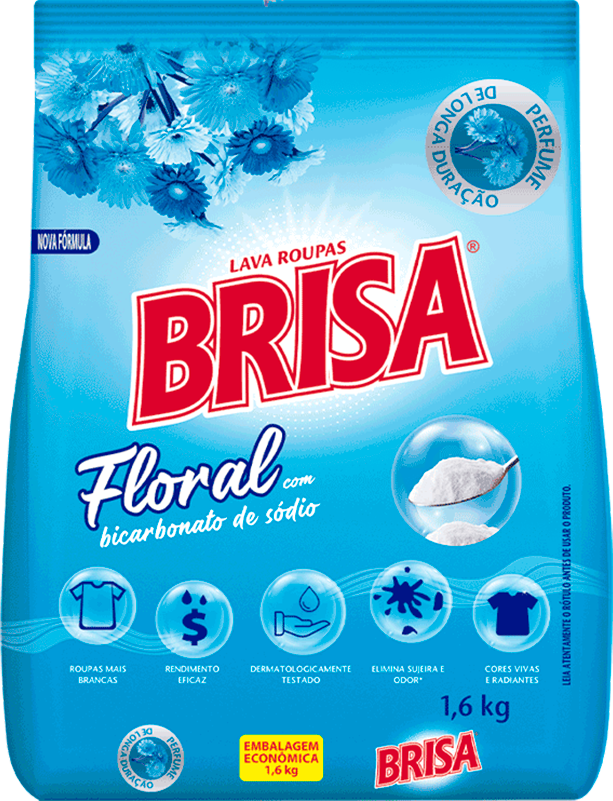 Sabao Em Po Brisa Floral E Bicarbonato Sachet 1,6kg