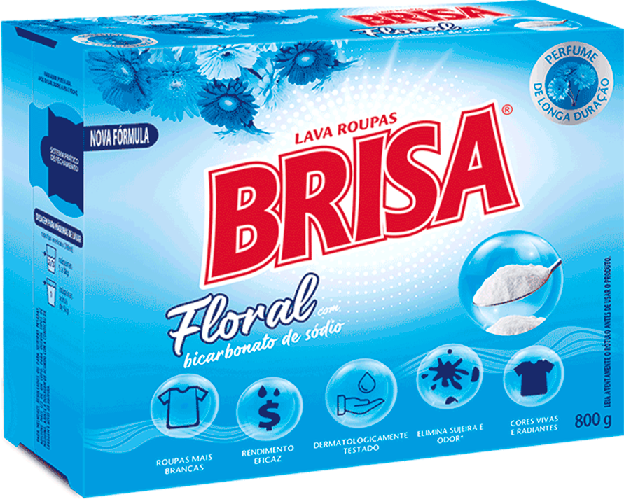 Sabao Em Po Brisa Floral E Bicarbonato Caixa 800g