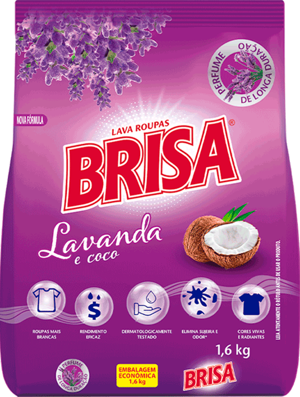 Sabao Em Po Brisa Lavanda E Coco Sachet 1,6kg