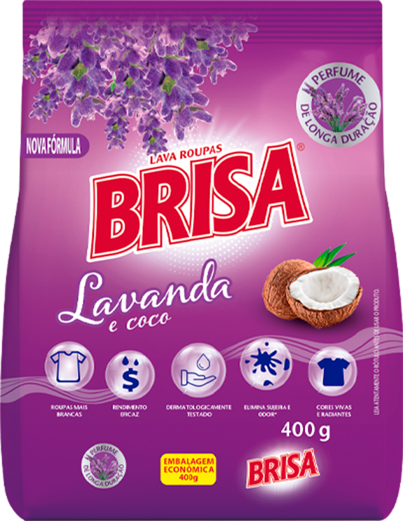 Sabao Em Po Brisa Lavanda E Coco Sachet 400g