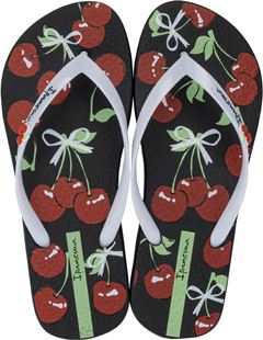 Sandalia Ipanema Fun Vibes Fem Adulto Preto/Branco/Verde