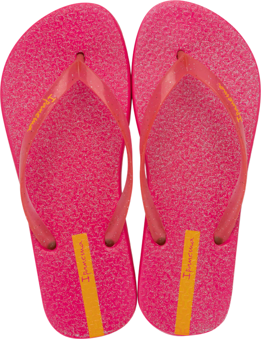 Sandalia Ipanema Glitter Fem Adulto Rosa Glitter/Amarelo
