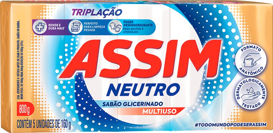Sabao Pedaco Assim Neutro 5x160g