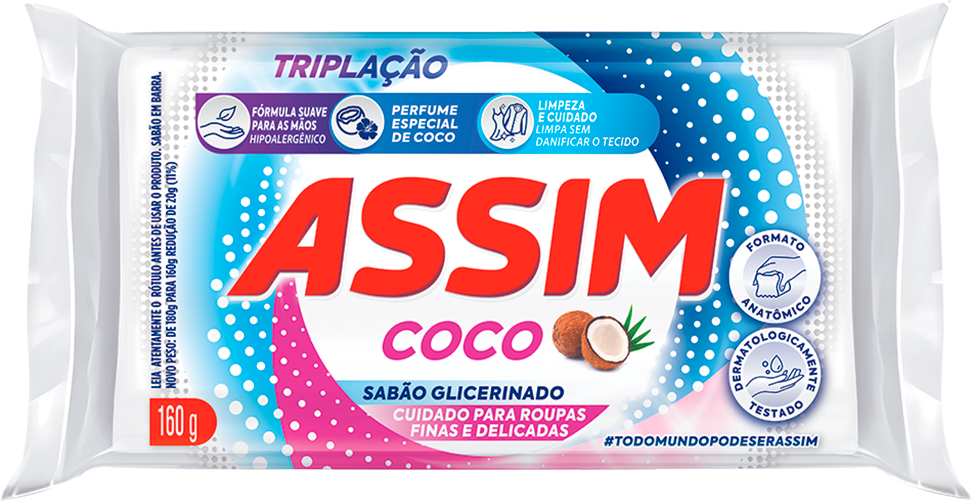 Sabao Pedaco Assim Coco Unitario 160g