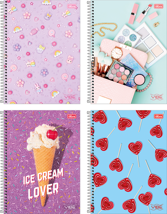 Caderno Tilibra Universitario Vibe Fem Cd 10m 160fls