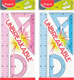 Kit Maped 1 Regua +2 Esquadros +1 Transferidor Flexivel Sort