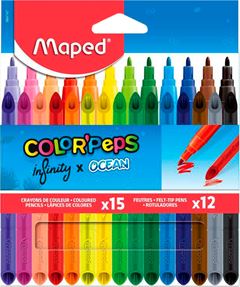 Lapis De Cor Maped Colorpeps Infinity 15 Cores+ Caneta 12 Cores