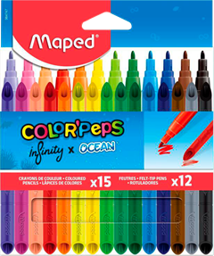 Lapis De Cor Maped Colorpeps Infinity 15 Cores+Can. 12 Cores