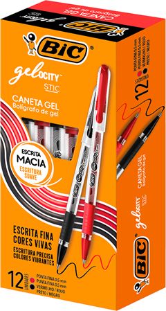 Caneta Bic Esferografica Gelocity 0.5 Preta/Vermelha