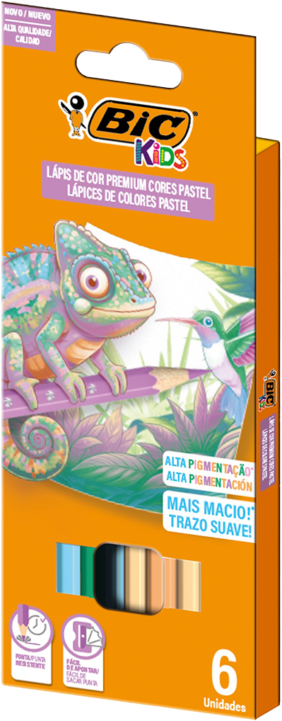 Lapis De Cor Bic 6 Cores Pastel