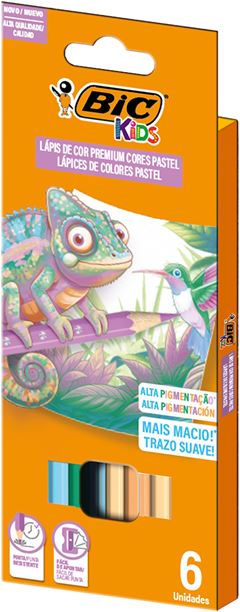 Lapis De Cor Bic 6 Cores Pastel