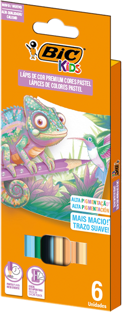 Lapis De Cor Bic 6 Cores Pastel